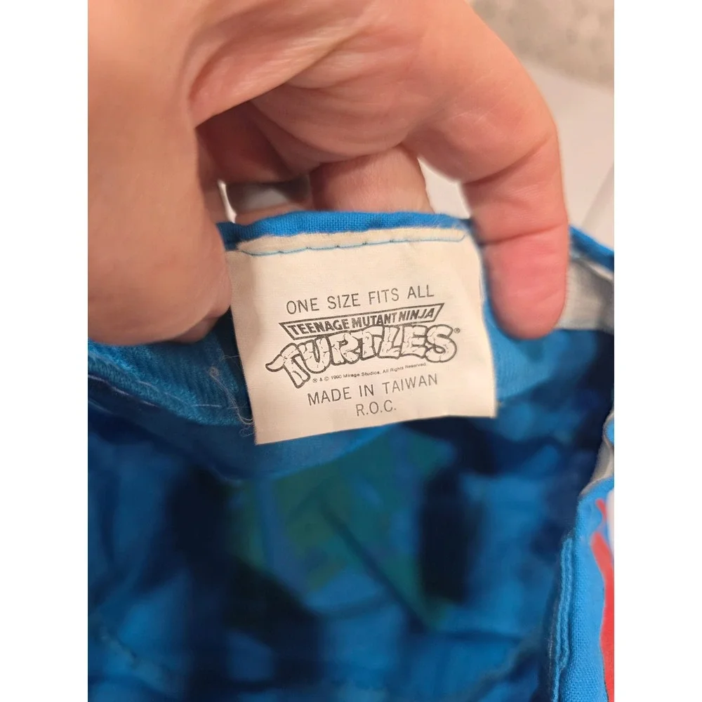 Kids Teenage‎ Mutant Ninja Turtles Raphael Blue Baseball Cap One Size 1990 READ